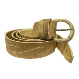 Cinto De Cuero Crudo Tejido Simple