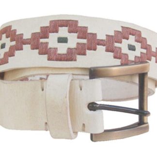 Cinto Cuero Crudo Bordado Completo