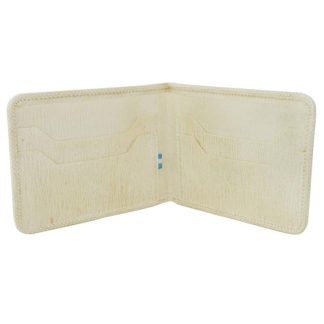 Billetera De Cuero Crudo Fina Con Costura De Borde